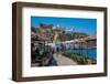 View of Virgin Mary Spiliani Monastery above the town of Mandraki, Mandraki, Nisyros, Dodecanese-Frank Fell-Framed Photographic Print