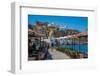 View of Virgin Mary Spiliani Monastery above the town of Mandraki, Mandraki, Nisyros, Dodecanese-Frank Fell-Framed Photographic Print