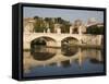 View of Vittorio Emanuele II Bridge, with St. Peters Dome, Rome, Lazio, Italy, Europe-Olivieri Oliviero-Framed Stretched Canvas