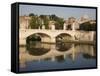 View of Vittorio Emanuele II Bridge, with St. Peters Dome, Rome, Lazio, Italy, Europe-Olivieri Oliviero-Framed Stretched Canvas