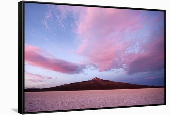 View of Volcan Tahua, Salar de Uyuni, Uyuni, Bolivia-Anthony Asael-Framed Stretched Canvas