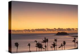 View of Wadigi Island at Sunset, Mamanuca Islands, Fiji-Ian Trower-Stretched Canvas