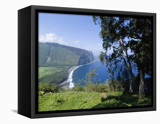 View of Waipio Valley, Island of Hawaii (Big Island), Hawaii, USA-Ethel Davies-Framed Stretched Canvas