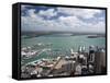 View of Waitemata Harbor from Skytower, Auckland, North Island, New Zealand-David Wall-Framed Stretched Canvas