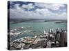 View of Waitemata Harbor from Skytower, Auckland, North Island, New Zealand-David Wall-Stretched Canvas