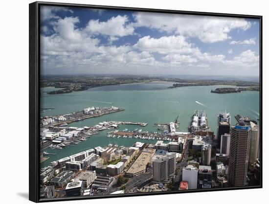 View of Waitemata Harbor from Skytower, Auckland, North Island, New Zealand-David Wall-Framed Photographic Print