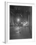 View of Wall Street Offices Working at Night-null-Framed Photographic Print