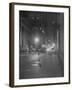 View of Wall Street Offices Working at Night-null-Framed Photographic Print