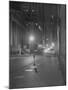 View of Wall Street Offices Working at Night-null-Mounted Photographic Print