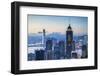 View of Wan Chai and Kowloon at Dusk, Hong Kong-Ian Trower-Framed Photographic Print