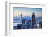 View of Wan Chai and Kowloon at Dusk, Hong Kong-Ian Trower-Framed Photographic Print