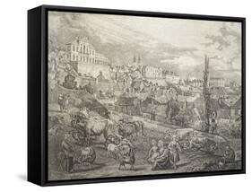View of Warsaw, Poland 18th Century Detail-Bernardo Buontalenti-Framed Stretched Canvas