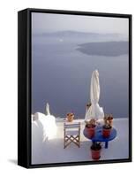 View of Water, Santorini, Greece-Connie Ricca-Framed Stretched Canvas