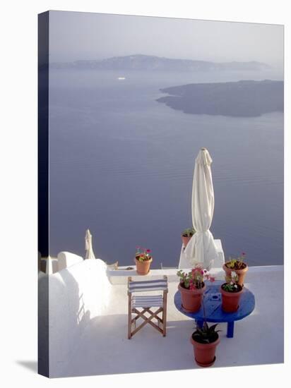 View of Water, Santorini, Greece-Connie Ricca-Stretched Canvas