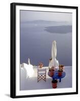 View of Water, Santorini, Greece-Connie Ricca-Framed Premium Photographic Print