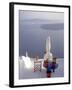 View of Water, Santorini, Greece-Connie Ricca-Framed Premium Photographic Print