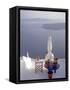 View of Water, Santorini, Greece-Connie Ricca-Framed Stretched Canvas