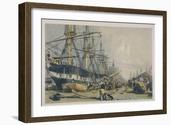 View of West India Docks from the South East, 1840-William Parrott-Framed Giclee Print