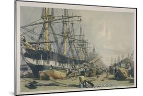 View of West India Docks from the South East, 1840-William Parrott-Mounted Giclee Print