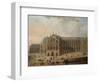 View of Westminster Abbey with Figures in the Foreground, English School, circa 1725-null-Framed Giclee Print