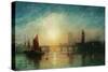 View of Westminster Bridge and the Houses of Parliament-James Francis Danby-Stretched Canvas