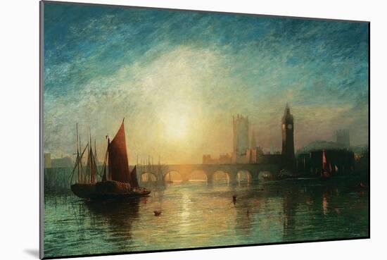 View of Westminster Bridge and the Houses of Parliament-James Francis Danby-Mounted Giclee Print