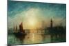 View of Westminster Bridge and the Houses of Parliament-James Francis Danby-Mounted Giclee Print