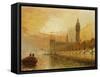 View of Westminster from the Thames-Claude T. Stanfield Moore-Framed Stretched Canvas