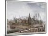 View of Westminster Hall and Abbey, from Westminster Bridge, London, 1819-Daniel Havell-Mounted Giclee Print