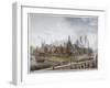 View of Westminster Hall and Abbey, from Westminster Bridge, London, 1819-Daniel Havell-Framed Giclee Print