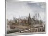 View of Westminster Hall and Abbey, from Westminster Bridge, London, 1819-Daniel Havell-Mounted Giclee Print