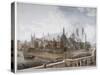 View of Westminster Hall and Abbey, from Westminster Bridge, London, 1819-Daniel Havell-Stretched Canvas