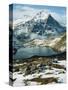 View of Wetterhorn Mountain and Bachsee Lake, Bernese Alps, Grindelwald, Switzerland-Scott T. Smith-Stretched Canvas