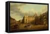 View of Whitehall with Old Palace Yard-English-Framed Stretched Canvas