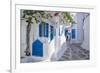 View of whitewashed narrow street, Mykonos Town, Mykonos, Cyclades Islands, Aegean Sea-Frank Fell-Framed Photographic Print