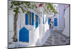 View of whitewashed narrow street, Mykonos Town, Mykonos, Cyclades Islands, Aegean Sea-Frank Fell-Mounted Photographic Print
