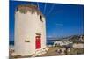 View of whitewashed windmill overlooking town, Mykonos Town, Mykonos, Cyclades Islands, Aegean Sea-Frank Fell-Mounted Photographic Print