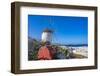 View of whitewashed windmill overlooking town, Mykonos Town, Mykonos, Cyclades Islands, Aegean Sea-Frank Fell-Framed Photographic Print