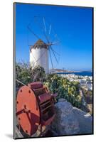 View of whitewashed windmill overlooking town, Mykonos Town, Mykonos, Cyclades Islands, Aegean Sea-Frank Fell-Mounted Photographic Print