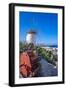 View of whitewashed windmill overlooking town, Mykonos Town, Mykonos, Cyclades Islands, Aegean Sea-Frank Fell-Framed Photographic Print