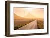 View of wind turbines and landscape near Tinajo, Tinajo, Lanzarote, Las Palmas-Frank Fell-Framed Photographic Print