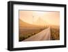 View of wind turbines and landscape near Tinajo, Tinajo, Lanzarote, Las Palmas-Frank Fell-Framed Photographic Print