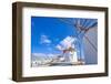 View of windmills and town in background, Mykonos Town, Mykonos, Cyclades Islands, Aegean Sea-Frank Fell-Framed Photographic Print