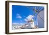 View of windmills and town in background, Mykonos Town, Mykonos, Cyclades Islands, Aegean Sea-Frank Fell-Framed Photographic Print