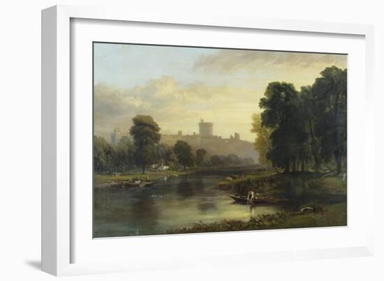 View of Windsor Castle from Across the Thames, 19th Century-George Hilditch-Framed Giclee Print