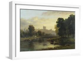 View of Windsor Castle from Across the Thames, 19th Century-George Hilditch-Framed Giclee Print