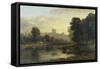 View of Windsor Castle from Across the Thames, 19th Century-George Hilditch-Framed Stretched Canvas