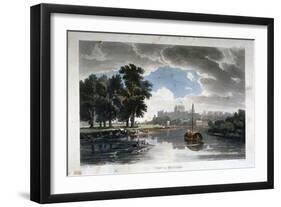 View of Windsor from the River Thames, Berkshire, C1820-J Bluck-Framed Giclee Print