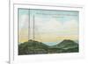 View of Wireless Telegraph Towers - Mt. Tamalpais, CA-Lantern Press-Framed Art Print