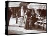 View of Women with Children Shopping at a Fruit and Vegetable Stand at 266 7th Avenue, New York,…-Byron Company-Stretched Canvas